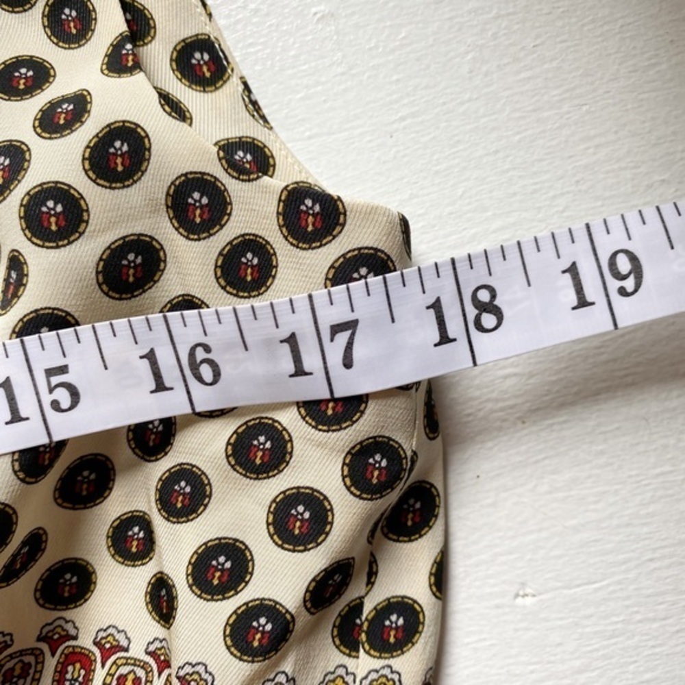 Anthropologie Fei 100% Silk Mix Print Tie-Front Peplum Blouse Boho Eclectic Y2K - Picture 8 of 10
